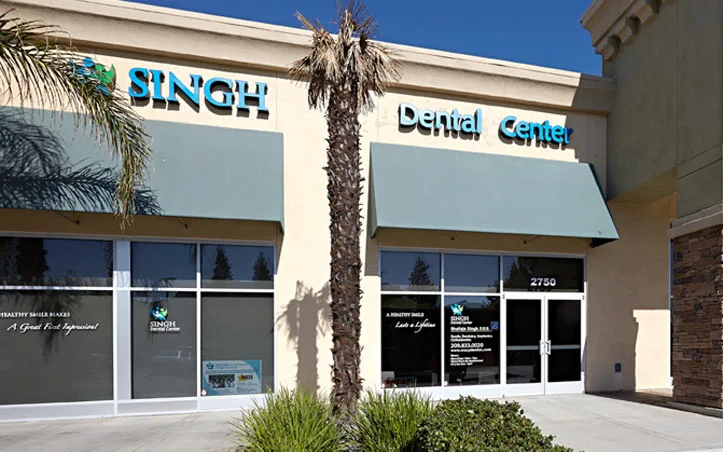 The entrance to Singh Dental Center on West Grant Line Road in Tracy, California